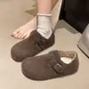 Sapatos Birkenstock de Pelúcia Retrô para Mulheres, Sapatos Femininos de Inverno, Sapatos Quentes de Algodão Slip-On Preguiçosos, Sapatos de Pelúcia Feios e Fofos, Sapatos Gorro