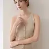 Chaleco Cardigan de Punto Francés Cuello en V Cachemir para Mujer Ropa de Abrigo Otoño/Invierno Top sin Mangas Estilo Capa Camisola de Lana
