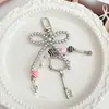 Chica Fresca Dulce Gato Kt Colgante para Llaves Bolso Personalizado Nota Musical Micrófono Cadena para Teléfono Móvil Lazo Colgante Pequeño de Regalo
