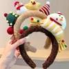 2025 Nova Faixa de Cabelo de Desenho Animado de Natal para Crianças Faixa de Cabelo de Rena de Pelúcia para Meninas Acessórios de Cabelo para Tirar Fotos e Lavar o Rosto de Meninas Pequenas