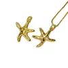 Novo Pingente de Estrela do Mar Charme de Animal Marinho Banhado a Ouro 18K Joias com Zircônia Acessórios para Joias Artesanais DIY