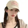 Sombreros para Mujer 2025 Otoño Vintage Bordado Cepillado Letra Gorra de Béisbol Estilo Coreano para Hombre Moda Casual Visera Curva Gorra de Pico de Pato