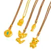 Puzuo retención de color fuerte oro arena accesorios DIY zorro cepillado, cerdito, Buda, peces colgantes, collares, cadenas de suéter de dibujos animados para mujeres