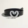 Nuevo Estilo Remaches Moda Trendy Estilo Punk Moda Retro Americana Hebilla de Corazón con Pedrería Cinturón Personalizado Subcultura