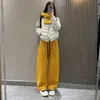 Pantalones de pierna ancha con forro polar de colores brillantes de moda Invierno 2026 Sueltos Adelgazantes de Cintura Alta Casuales Color Sólido Engrosados Pantalones Deportivos de Chándal