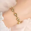 Pulsera de Flor de Perlas con Abalorios Incrustados de Zirconia, Pulsera de Lujo Ligero de Nicho de Gama Alta, Joyería de Mano Elegante y Versátil al por Mayor