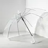 Guarda-chuva transparente com cabo longo, guarda-chuva transparente descartável, guarda-chuva transparente simples no atacado, guarda-chuva infantil, guarda-chuva publicitário com logotipo