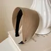 Faixa de Cabeça Estilo Yi Mengling Feminina de Alta Qualidade Estilo Ocidental Moda Carimbo de Cabelo Grande Faixa de Cabeça de Aba Larga Touca para Topo Craniano Pacote de Cabelo
