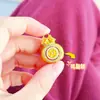 Tienda de Oro Mismo Estilo Joyería Chapada en Oro con Diamantes, Colgante de Bolsa de la Fortuna Giratoria que Atrae la Fortuna, Collar de Diseño de Lujo Ligero para Mujer