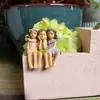 Oferta especial: Hada de Flores del Bosque Pastoral Resina Micro-Paisaje Planta Verde Bonsái Adorno para Decoración de Mueble de TV