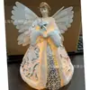 Explosões Transfronteiriças Árvore de Natal Acrílica Dupla Face Anjo Branco Decoração com Brilho de Luz Enfeites de Decoração de Natal