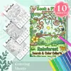 Nuevo producto transfronterizo: 10 pósters para colorear/paquete con temática de selva tropical, explorando y encontrando objetos, para colorear y garabatear a mano