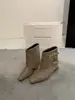 Botas de Moda com Fivela Retrô Femininas Outono/Inverno Novo Estilo Estilo Britânico Salto Grosso Botas para Calça Afinando Bico Quadrado Pequeno Botas de Cano Curto Botas Únicas