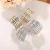 Brincos de Linha de Design de Presença de Negócios Cao Shi para Mulheres, Joias Elegantes Exquisitas de Duas Cores, Joias Elegantes com Charme Francês