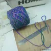 Hilo azul tejido a mano estilo línea pequeña fragancia bufanda tejida algodón leche pieza de papel hilo de malla cepillo de dientes mohair fino