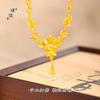 Puzuo Zhou Família Mesmo Estilo Sha Jin Flor Período de Descanso da Lua Sansheng Flor Borla Colar Feliz Flor Clavícula Corrente Colar Retro
