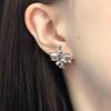 Pendientes de piedra lunar con diseño de nicho, estilo flor, personalidad irregular francesa, estilo avanzado francés