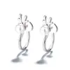Lindos Pendientes de Clip para Orejas con Astas, Pendientes Navideños para Mujer, Elegantes y Versátiles Pendientes de Ciervo con Perlas Francesas Sin Perforaciones
