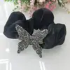 Grampo de Cabelo/Tiara com Laço Tridimensional de Strass de Cristal Estilo Coreano Acessório de Cabelo Strass Cola Termofusível Feito Sob Medida