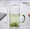 Taza de Té Gruesa Personalizable para el Hogar con Filtro de Media Luna Integrado Separación de Té y Agua Taza de Té Verde de Vidrio de Borosilicato Alto