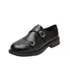 Zapatos de Cuero para Mujer Estilo Británico con Punta Redonda Retro 2026 Otoño Nuevos Mocasines Versátiles de Suela Gruesa para Aumentar la Altura para Combinar con Faldas