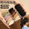 Elásticos de Borracha Universais em Caixa para Crianças e Adultos, Prendedores de Cabelo Coloridos Macaron para Rabo de Cavalo Alto, Alta Elasticidade, Não Puxam o Cabelo, Argolas de Cabelo