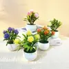 Simples Escandinavo 5 Tomates Cereja Vasos com Fio Mini Bonsai Mesa de Escritório em Casa Flor Artificial de Plástico Plantas em Vasos Mini