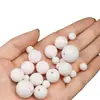 Cuentas Sueltas Acrílicas para Agujero Recto de 6-18 mm Material para Pulseras DIY Cuentas Blancas Accesorios Cuentas Redondas Acrílicas