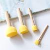 Esponja de cabeza de hongo para pintar al por mayor, cabeza de esponja, sello para niños y estudiantes, pincel con mango de madera, pincel redondo para pintar, juego de pintura de 4 piezas
