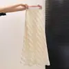 Saia Feminina de Verão com Renda Francesa, Elegante e Bonita Saia Midi de Cauda de Peixe para Primavera e Verão