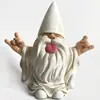 Adornos de regalo de Navidad, decoraciones de jardín, gnomos, manualidades de resina, estatuas de gnomos de dibujos animados, anciano con barba blanca