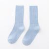 Calcetines finos de doble aguja apilables verticales 18 Nuevos calcetines de tubo medio de color sólido Calcetines de algodón para mujer japoneses Calcetines de estudiante