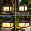 Luminária de Coluna Solar Lâmpada de Coluna para Portão de Pátio de Villa Lâmpada de Coluna para Cerca ao Ar Livre Lâmpada de Coluna Paisagística à Prova d'Água para Exterior