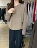50% de descuento Sin Devoluciones ni CambiosSuéter de Hilo Texturizado con Elegante Cuello en V Pequeño Top de Lana W1177