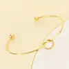 Pulsera de Nudo Abierto Personalizada Estilo Ins Transfronterizo Europeo y Americano para Mujer, Pulsera Sencilla de Acero Inoxidable con Nudo de Cuerda en Forma de C y Corazón