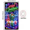 Tela colgante fluorescente de Navidad Papá Noel renos muñeco de nieve cachorro bandera de tela neón decoración de fiesta navideña transfronterizo