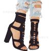 Juti Amazon deseo nuevo comercio exterior 35-43 talla zapatos de mujer Europa y Estados Unidos Roma con cordones sandalias de tacón alto mujer