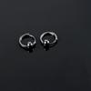 Pendientes SHIAI Classic de Plata de Ley 925 Viento Oscuro Oro Negro Pendientes Lisos de Plata Pendientes Atmosféricos de Plata de Ley de Alta Calidad