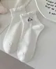 Meias Curtas de Renda Estilo Soft Girl Japonês para Mulheres, Bordado de Desenho Animado, Meias de Meia-Perna para Estudantes, Meias Versáteis Respiráveis para Primavera e Verão para Combinar com Sapatos Brancos
