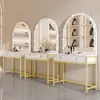 Tocador de estudio con espejo de luz mesa de maquillaje para escuela de capacitación tocador para peluquería salón de belleza tienda de bodas tocador