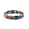 Pulsera de Hematita Negra Facetada Multicolor de Doble Fila Moda Nueva Más Vendida Transfronteriza Platino Pulsera Magnética de Hematita