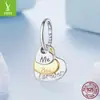 Yinziyun Original Plata de Ley S925 Chapada en Oro Joyería Accesorios Transfronterizo Corazón Abeja Pulsera DIY Cuentas
