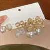 Conjunto de Dez Brincos Pingente Flor de Pérola Agulha de Prata e Diamante, Brincos Modernos e Versáteis, Brincos Retro de Luxo Leve para Mulheres