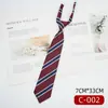 Corbata Mujer JK Estilo Coreano Estilo Japonés Universitario Vino Tinto Rayas Sin Nudo Ultra Corta Uniforme Estudiante Tendencia