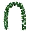Simulação de fronteira Rattan Planta verde Tubo Decoração Simulação Videira Artificial Podridão Verde Folha de uva Videira perene
