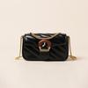 Bolso Versátil Negro para Mujer, Bolso Pequeño Acolchado con Cadena Texturizada Estilo Chanel, Bolso Pequeño de Hombro Cruzado, Bolso Cuadrado Pequeño, Bolso para Debajo del Brazo