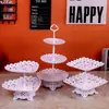 Adornos para mesa de postres soporte de exhibición desechable juego de tazas para pasteles y frutas decoración de mesa de buffet frío de cumpleaños soporte para pasteles decoración
