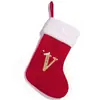 Navidad Nuevo Producto Transfronterizo Rojo Navidad Letras Lindas Calcetines de Navidad Gorro de Navidad Calcetines Bordados Colgante Decoraciones para Calcetines de Navidad
