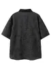 Camisa de Manga Curta com Textura Xadrez Floral de Alta Qualidade da Marca de Moda Nanxia para Homens, Camisa Fina de Meia Manga Estilo Streetwear Cool