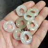 Colgante de anillo Mobius de jadeíta y jade Hetian, anillo de jade verde-blanco, amuleto que trae fortuna, cadena para la clavícula, venta al por mayor de colgantes de jade